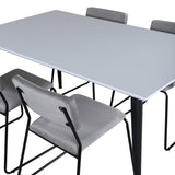 Jídelní stůl Jimmy - černá / bílá židle HPL+Kenth - černá / světle šedá Velvet_4