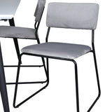 Jídelní stůl Jimmy - černá / bílá židle HPL+Kenth - černá / světle šedá Velvet_4