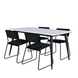 Jídelní stůl Jimmy - černá / bílá židle HPL+Kenth - černá / černý samet_4