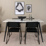 Jídelní stůl Jimmy - černá / bílá židle HPL+Kenth - černá / černý samet_4