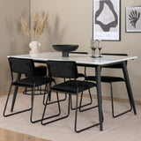 Jídelní stůl Jimmy - černá / bílá židle HPL+Kenth - černá / černý samet_4