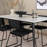 Jídelní stůl Jimmy - černá / bílá židle HPL+Kenth - černá / černý samet_4