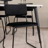 Jídelní stůl Jimmy - černá / bílá židle HPL+Kenth - černá / černý samet_4