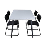 Jídelní stůl Jimmy - černá / bílá židle HPL+Kenth - černá / černý samet_4