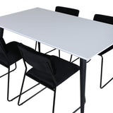 Jídelní stůl Jimmy - černá / bílá židle HPL+Kenth - černá / černý samet_4