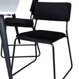 Jídelní stůl Jimmy - černá / bílá židle HPL+Kenth - černá / černý samet_4