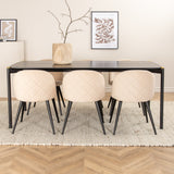Jídelní stůl Pelle - Černá / černá Židle Black+Velvet Stitches - Černá / Béžová Velvet_6