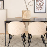 Jídelní stůl Pelle - Černá / černá Židle Black+Velvet Stitches - Černá / Béžová Velvet_6