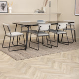 Jídelní stůl Petra - černá / černá dýha + židle Kenth - černá / světle šedá Velvet_6