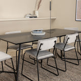 Jídelní stůl Petra - černá / černá dýha + židle Kenth - černá / světle šedá Velvet_6