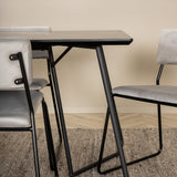 Jídelní stůl Petra - černá / černá dýha + židle Kenth - černá / světle šedá Velvet_6