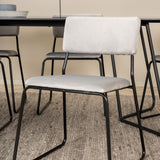 Jídelní stůl Petra - černá / černá dýha + židle Kenth - černá / světle šedá Velvet_6