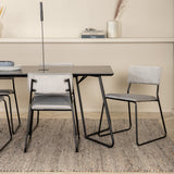 Jídelní stůl Petra - černá / černá dýha + židle Kenth - černá / světle šedá Velvet_6