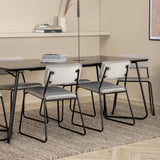 Jídelní stůl Petra - černá / černá dýha + židle Kenth - černá / světle šedá Velvet_6