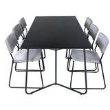 Jídelní stůl Petra - černá / černá dýha + židle Kenth - černá / světle šedá Velvet_6