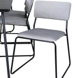 Jídelní stůl Petra - černá / černá dýha + židle Kenth - černá / světle šedá Velvet_6