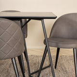 Jídelní stůl Petra - černá / černá dýha + židle se sametovými stehy - černá / šedá mikrovlákno_6