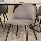 Jídelní stůl Petra - černá / černá dýha + židle se sametovými stehy - černá / šedá mikrovlákno_6