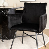 Kulatý jídelní stůl Marbs - Černá / Černé sklo Marble+Židle Petra - Černá / Černá Velvet_4