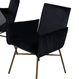 Pillan oválný jídelní stůl , černé černé sklo mramor + židle Petra , distressed měď černý samet_4