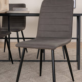 Jídelní stůl Leif - černá / černá kouřové kouřové sklo + židle Windu Lyx - černá / šedá Micro Fibre_4