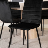 Kulatý jídelní stůl Bianca - White Wash / Černá dýha + židle Windu Lyx - Black / Black Velvet_4