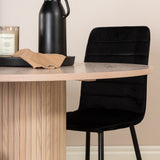 Kulatý jídelní stůl Bianca - White Wash / Černá dýha + židle Windu Lyx - Black / Black Velvet_4