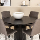 Kulatý jídelní stůl Bianca - černá / černá dýha + židle Windu Lyx - černá / šedá mikrovlákno_4