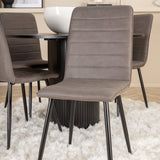 Kulatý jídelní stůl Bianca - černá / černá dýha + židle Windu Lyx - černá / šedá mikrovlákno_4