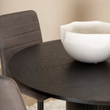 Kulatý jídelní stůl Bianca - černá / černá dýha + židle Windu Lyx - černá / šedá mikrovlákno_4