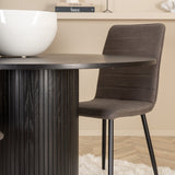 Kulatý jídelní stůl Bianca - černá / černá dýha + židle Windu Lyx - černá / šedá mikrovlákno_4