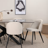 Jídelní stůl Piazza – černá / šedá dýha + sametová jídelní židle manšestrová – béžová / černá_6