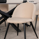 Jídelní stůl Piazza – černá/šedá dýha+židle sametové stehy – černá/béžová Velvet_6