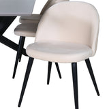 Jídelní stůl Piazza – černá/šedá dýha+židle sametové stehy – černá/béžová Velvet_6