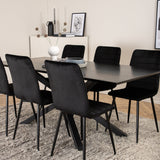 Jídelní stůl Piazza - černá / černá dýha + židle Windu Lyx - černá / černý samet_6