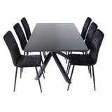 Jídelní stůl Piazza - černá / černá dýha + židle Windu Lyx - černá / černý samet_6