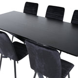 Jídelní stůl Piazza - černá / černá dýha + židle Windu Lyx - černá / černý samet_6