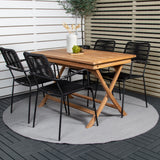 Kenya Jídelní stůl 120*70*H75 - Křeslo Teak+Lindos - Black Alu / Black Rope_4