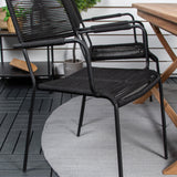 Kenya Jídelní stůl 120*70*H75 - Křeslo Teak+Lindos - Black Alu / Black Rope_4