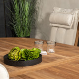 Kenya Oválný jídelní stůl 180/240*120*H75 -Teak+Keňa 5-polohová skládací židle - Teak_8