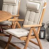 Kenya Oválný jídelní stůl 180/240*120*H75 -Teak+Keňa 5-polohová skládací židle - Teak_8
