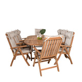 Kenya Oválný jídelní stůl 180/240*120*H75 -Teak+Keňa 5-polohová skládací židle - Teak_8
