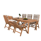 Jídelní stůl Kenya 220*100*H76 - Teak+Keňa 5-polohová skládací židle - Teak_6
