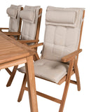 Jídelní stůl Kenya 220*100*H76 - Teak+Keňa 5-polohová skládací židle - Teak_6