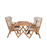 Jídelní stůl Kenya 120*70*H75 - Teak+Keňa 5místná skládací židle - Teak_4
