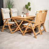 Jídelní stůl Kenya 120*70*H75 - Teak+Keňa 5místná skládací židle - Teak_4
