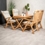 Jídelní stůl Kenya 120*70*H75 - Teak+Keňa 5místná skládací židle - Teak_4