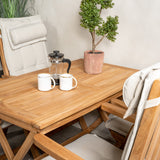 Jídelní stůl Kenya 120*70*H75 - Teak+Keňa 5místná skládací židle - Teak_4