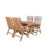 Jídelní stůl Kenya 120*70*H75 - Teak+Keňa 5místná skládací židle - Teak_4