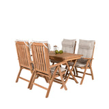 Jídelní stůl Kenya 120*70*H75 - Teak+Keňa 5místná skládací židle - Teak_4